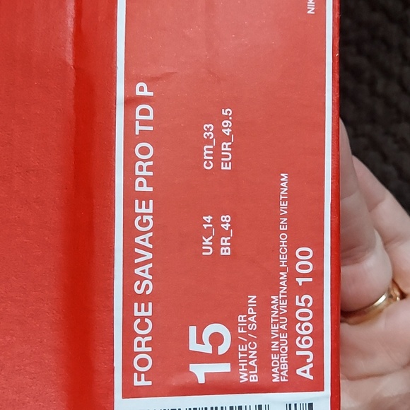 Mens Force Savage pro td cleet. Nike size 15 white/green - Picture 6 of 6